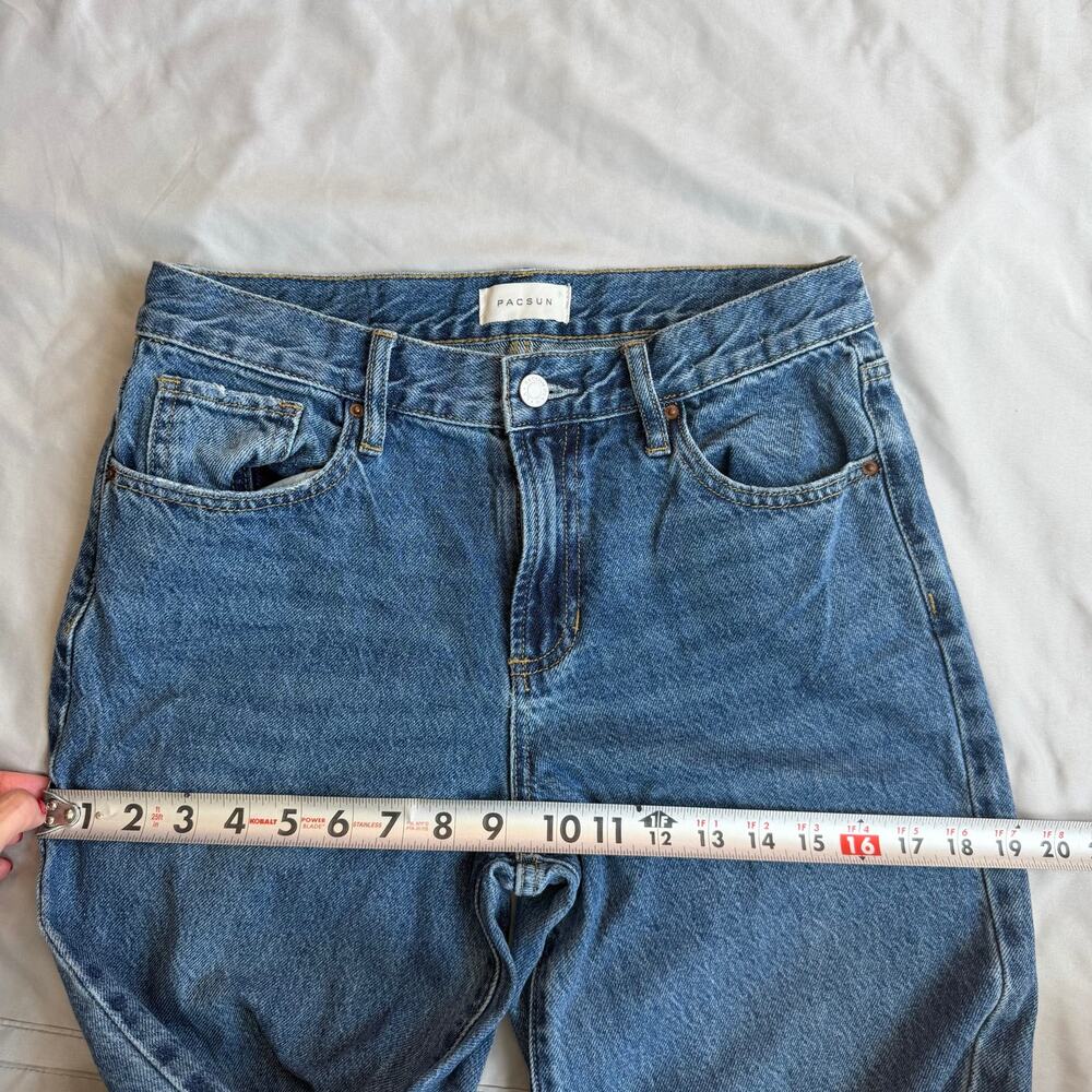 PacSun Lena Super Baggy Jeans Women's Size 25 Blue Wide Leg 100% Cotton Denim - Picture 12 of 14